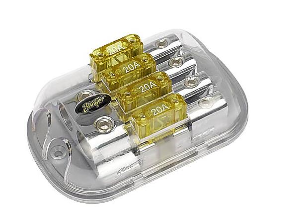 Stinger - SPD5623 sikringsholder 4xMAXI 2x50mm²inn / 4x25mm²ut, krom 